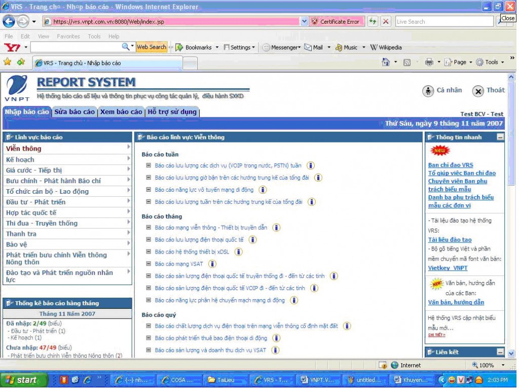 VRS (VNPT REPORT SYSTEM)